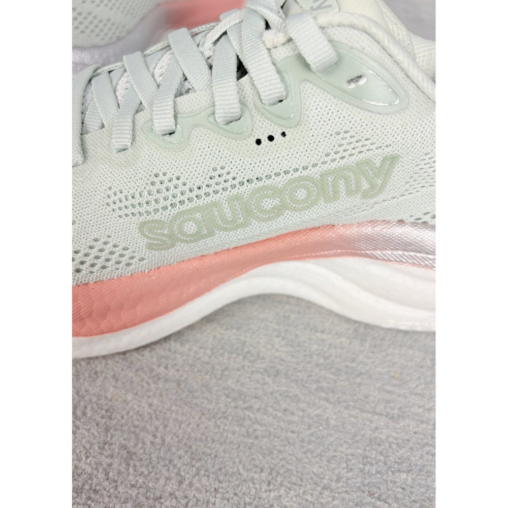 Saucony Ride 15 Running Sneakers Womens 6 M Green Pink Mist Cameo Comfort - Picture 11 of 13